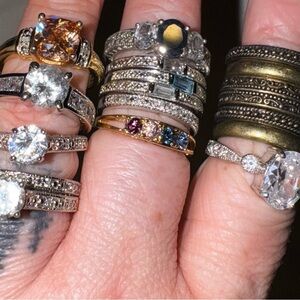 Elegant Gold and Silver Fashion Ring Set